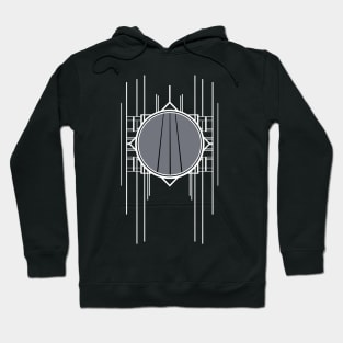 timeless gift white abstract design with geometric stripes gray blue Hoodie